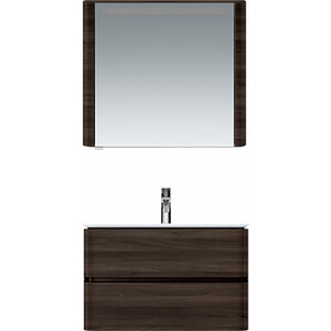 Зеркальный шкаф Am.Pm Sensation 80 правый, с подсветкой, табачный дуб (M30MCR0801TF)