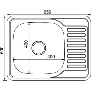 Кухонная мойка Mixline Врезная 65x50 с сифоном, нержавеющая сталь 0,8мм (4620031447245)