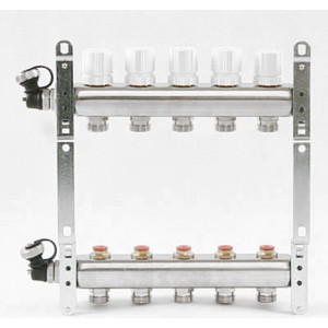 Коллекторная группа Uni-Fitt 1"х3/4" 5 выходов с регулировочными и термостатическими вентилями (451I4305)