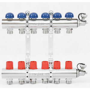 Коллекторная группа Uni-Fitt 1"х3/4" 6 выходов с регулировочными и термостатическими вентилями (451I4306)