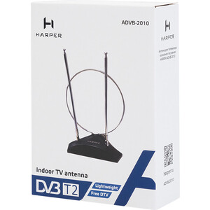 Антенна телевизионная HARPER ADVB-2010 (комнатная, пассивная, 7 дБ) черная