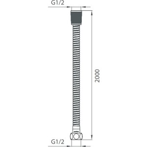 Душевой шланг Milardo 200 см, ПВХ, хром/черный (230P200M19)