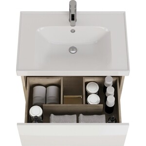 Мебель для ванной Dreja Perfecto 70 с ящиком, дуб эврика/белый глянец