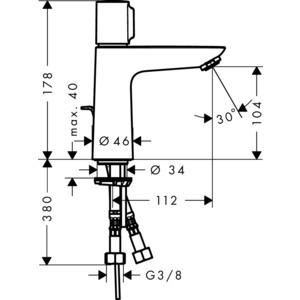 Смеситель для раковины Hansgrohe Talis Select E с донным клапаном, хром (71750000)
