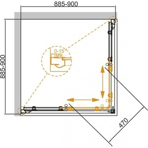 Душевой уголок Cezares Giubileo A-2 90x90 с поддоном, прозрачный с рисунком, золото (GIUBILEO-A-2-90-Scorrevole-CP-G, ЛП00183)