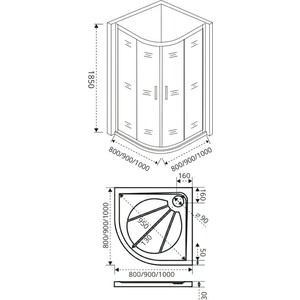 Душевой уголок Good Door Latte R 100x100 прозрачный, хром матовый (R-100-C-WE)