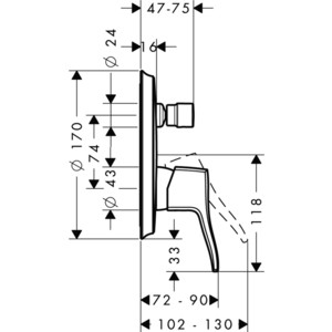 Смеситель для ванны Hansgrohe Metris Classic iBox Universal с механизмом (31485000, 01800180)