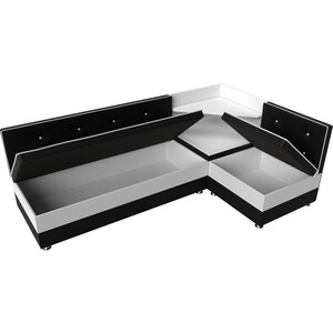 Кухонный диван Мебелико Милан эко-кожа черно-белый правый