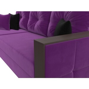 Угловой диван Мебелико Валенсия микровельвет фиолетовый левый угол