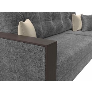 Угловой диван Мебелико Валенсия рогожка серый правый угол