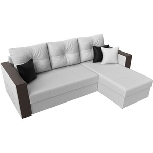 Угловой диван Мебелико Валенсия эко-кожа белый правый угол