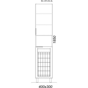 Пенал Aqwella Бриг 40x184,5 белый (Br.05.04/W)