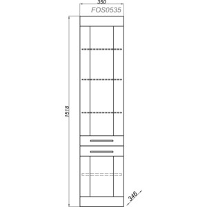 Пенал Aqwella Фостер 35x152 дуб сонома (FOS0535DS)