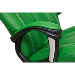 Кресло TetChair BOSS (хром), кож/зам, зеленый/зеленый перфорированный, 36-001/36-001/06