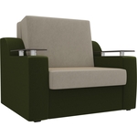 Кресло-кровать АртМебель Сенатор микровельвет бежевый/зеленый (80)