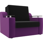 Кресло-кровать АртМебель Сенатор микровельвет черный/фиолетовый (80)
