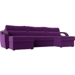 П-образный диван Лига Диванов Форсайт микровельвет фиолетовый