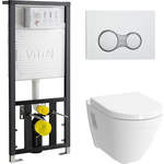Комплект унитаза Vitra Vitra S50 с инсталляцией, кнопкой, сиденьем микролифт (7740B003-0075, 700-1873, 72-003-309)