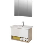 Мебель для ванной Dreja Perfecto 90 с ящиком, дуб эврика/белый глянец