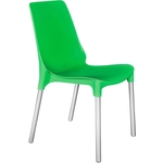 Стул TetChair GENIUS (mod 75) ножки серебристый, сиденье зеленый