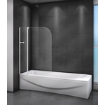 Шторка для ванны Cezares Relax V-11 100x140 прозрачная, серый (RELAX-V-11-100/140-C-Bi)