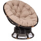 Кресло-качалка TetChair Papasan w 23/01 B с подушкой Antique brown античный черно-коричневый/экошерсть коричневый 1811-5