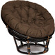 Кресло TetChair Papasan 23/01 W с подушкой Antique brown античный черно-коричневый/ткань коричневый 3М7-147