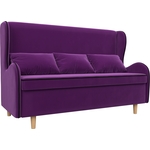 Кухонный прямой диван АртМебель Сэймон микровельвет фиолетовый