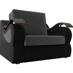 Кресло-кровать АртМебель Меркурий велюр серый экокожа черный (80)
