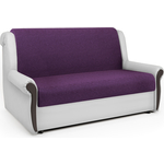 Диван-кровать Шарм-Дизайн Аккорд М 120 фиолетовая рогожка и экокожа белая