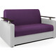 Диван-кровать Шарм-Дизайн Шарм 140 фиолетовая рогожка и экокожа белая
