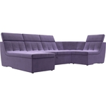 П-образный модульный диван Лига Диванов Холидей Люкс велюр фиолетовый