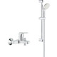 Смеситель для ванны Grohe BauFlow с душевым гарнитуром, хром (23756000, 27853001)