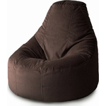 Кресло бескаркасное Mypuff Люкс темный шоколад мебельный велюр bn-500