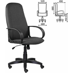 Кресло офисное Brabix Praktik EX-279 ткань/кожзам серое (532018)
