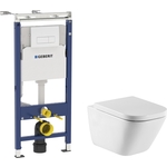 Комплект унитаза Roca Gap Clean Rim Duplo WC с инсталляцией, кнопкой, сиденьем микролифт