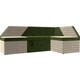 Кухонный угловой диван АртМебель Дуглас микровельвет зеленый бежевый правый угол