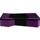 Кухонный угловой диван АртМебель Дуглас микровельвет черный фиолетовый левый угол
