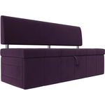 Кухонный прямой диван АртМебель Стоун велюр фиолетовый