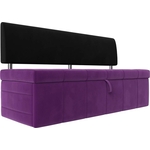 Кухонный прямой диван АртМебель Стоун микровельвет фиолетовый/черный