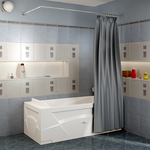 Карниз для ванны Radomir Г-образный для шторы на прямоугольную ванну 160x75 (1-12-2-0-0-983)