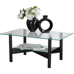 Стол журнальный Мебелик Саут 6С черный, прозрачное (П0004029)