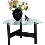 Стол журнальный Мебелик Саут 3С черный, прозрачное (П0004131)