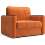 Кресло Агат Ницца 0.8- Velutto 27 оранжевый/накладка венге