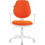 Кресло офисное Brabix Fancy MG-201W с подлокотниками, пластик белый оранжевое TW-96-1 (532410)