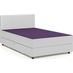 Кровать Шарм-Дизайн Классика 100 фиолетовая рогожка и белая экокожа