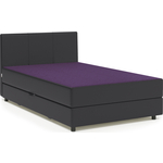 Кровать Шарм-Дизайн Классика 100 фиолетовая рогожка и черная экокожа