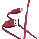 Кабель HAMA 00187233 Lightning USB 2.0 (m) 1м красный плоский