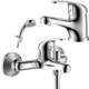 Комплект смесителей Rossinka Silvermix для раковины и ванны, с душем, хром (Y35-31, Y35-11)