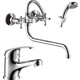 Комплект смесителей Rossinka Silvermix для раковины и ванны, с душем, хром (Y02-82, Y35-11)